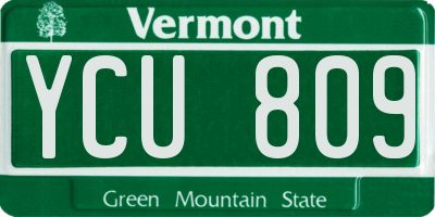 VT license plate YCU809