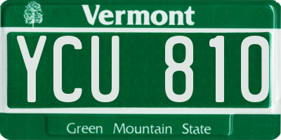 VT license plate YCU810