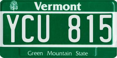 VT license plate YCU815