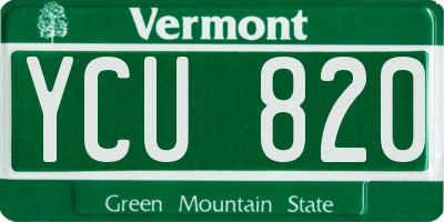 VT license plate YCU820