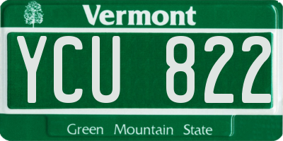 VT license plate YCU822