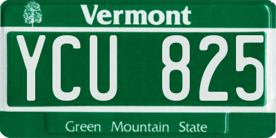 VT license plate YCU825