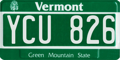 VT license plate YCU826
