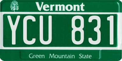 VT license plate YCU831