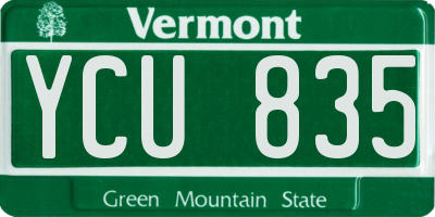 VT license plate YCU835