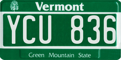 VT license plate YCU836