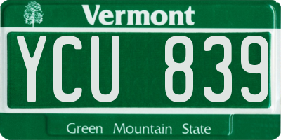 VT license plate YCU839