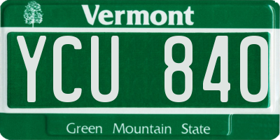 VT license plate YCU840