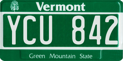 VT license plate YCU842