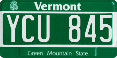 VT license plate YCU845