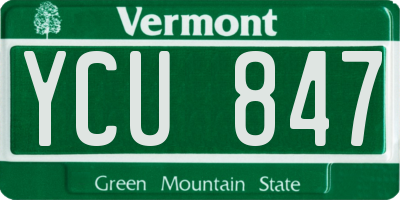 VT license plate YCU847