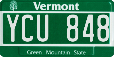 VT license plate YCU848