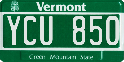 VT license plate YCU850