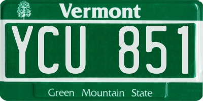 VT license plate YCU851