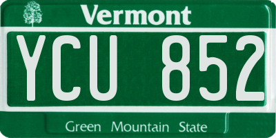 VT license plate YCU852
