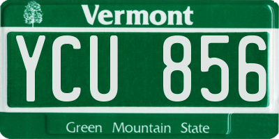 VT license plate YCU856