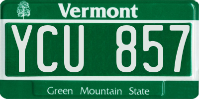 VT license plate YCU857