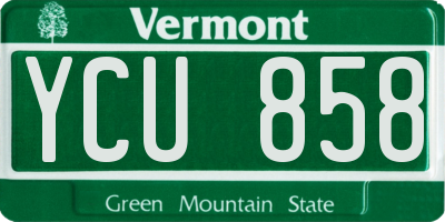 VT license plate YCU858