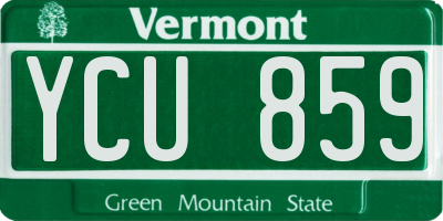 VT license plate YCU859