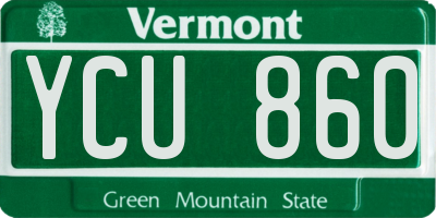 VT license plate YCU860