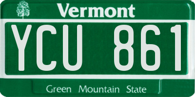 VT license plate YCU861