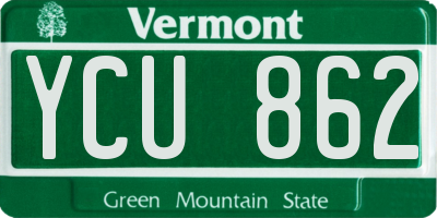 VT license plate YCU862
