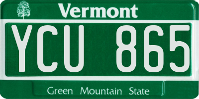 VT license plate YCU865