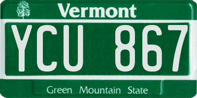 VT license plate YCU867
