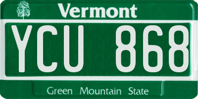 VT license plate YCU868