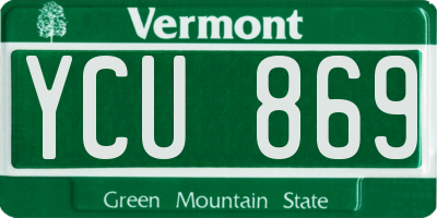 VT license plate YCU869