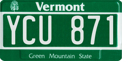 VT license plate YCU871