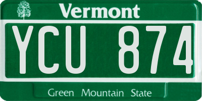 VT license plate YCU874