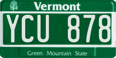VT license plate YCU878