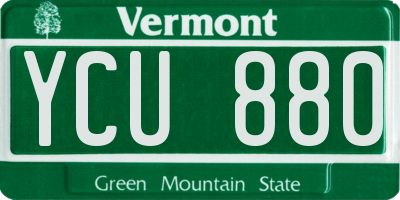 VT license plate YCU880