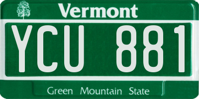 VT license plate YCU881
