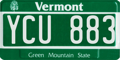 VT license plate YCU883