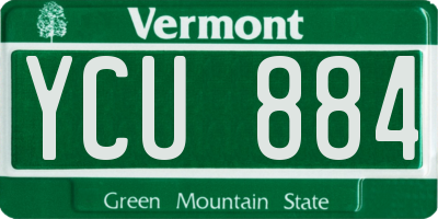 VT license plate YCU884