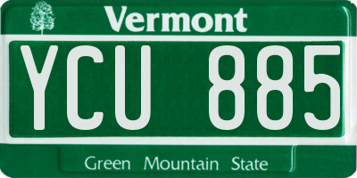 VT license plate YCU885
