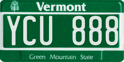 VT license plate YCU888