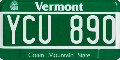 VT license plate YCU890