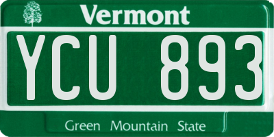 VT license plate YCU893