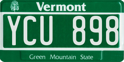 VT license plate YCU898
