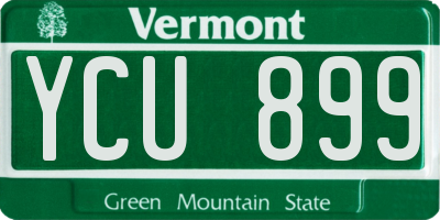 VT license plate YCU899