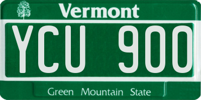 VT license plate YCU900
