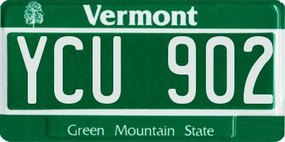 VT license plate YCU902