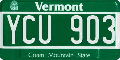 VT license plate YCU903