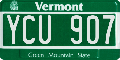 VT license plate YCU907