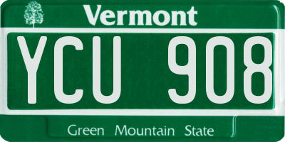 VT license plate YCU908