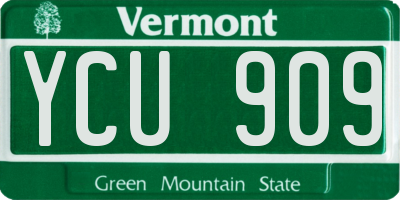 VT license plate YCU909