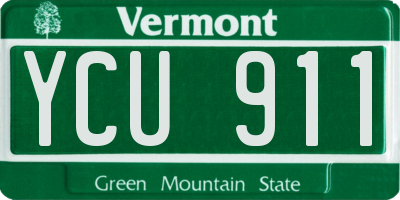 VT license plate YCU911